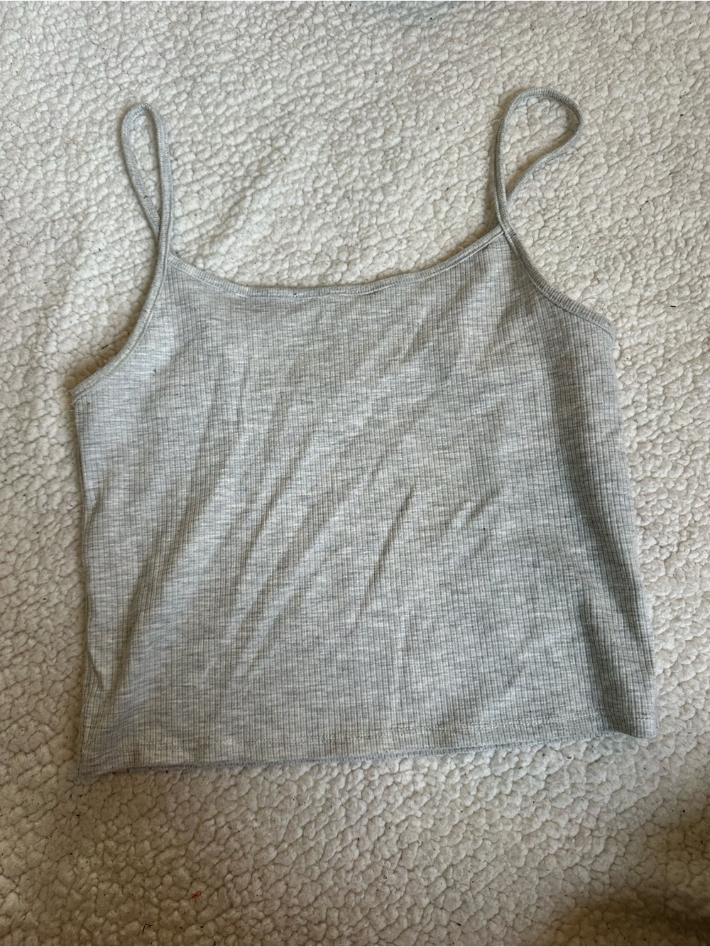 Light Gray American Eagle Ribbed Spaghetti Strap Tank Top